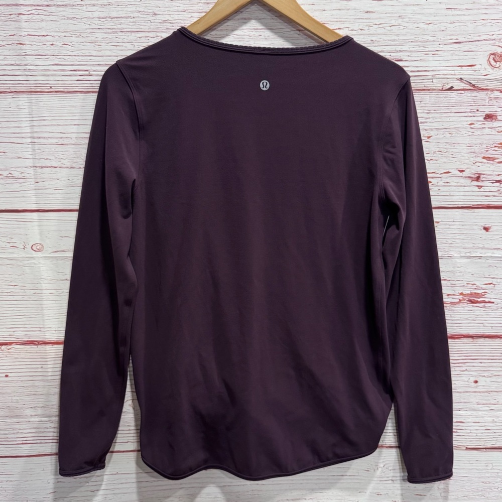 Lululemon Full Freedom Long Sleeve in Black Cherry Sz 10 - Picture 9 of 10